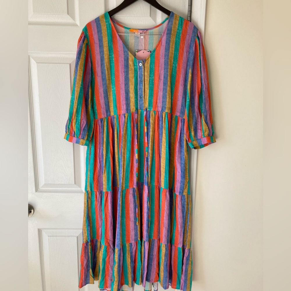 Briton Court Multi-color Striped Midi Dress